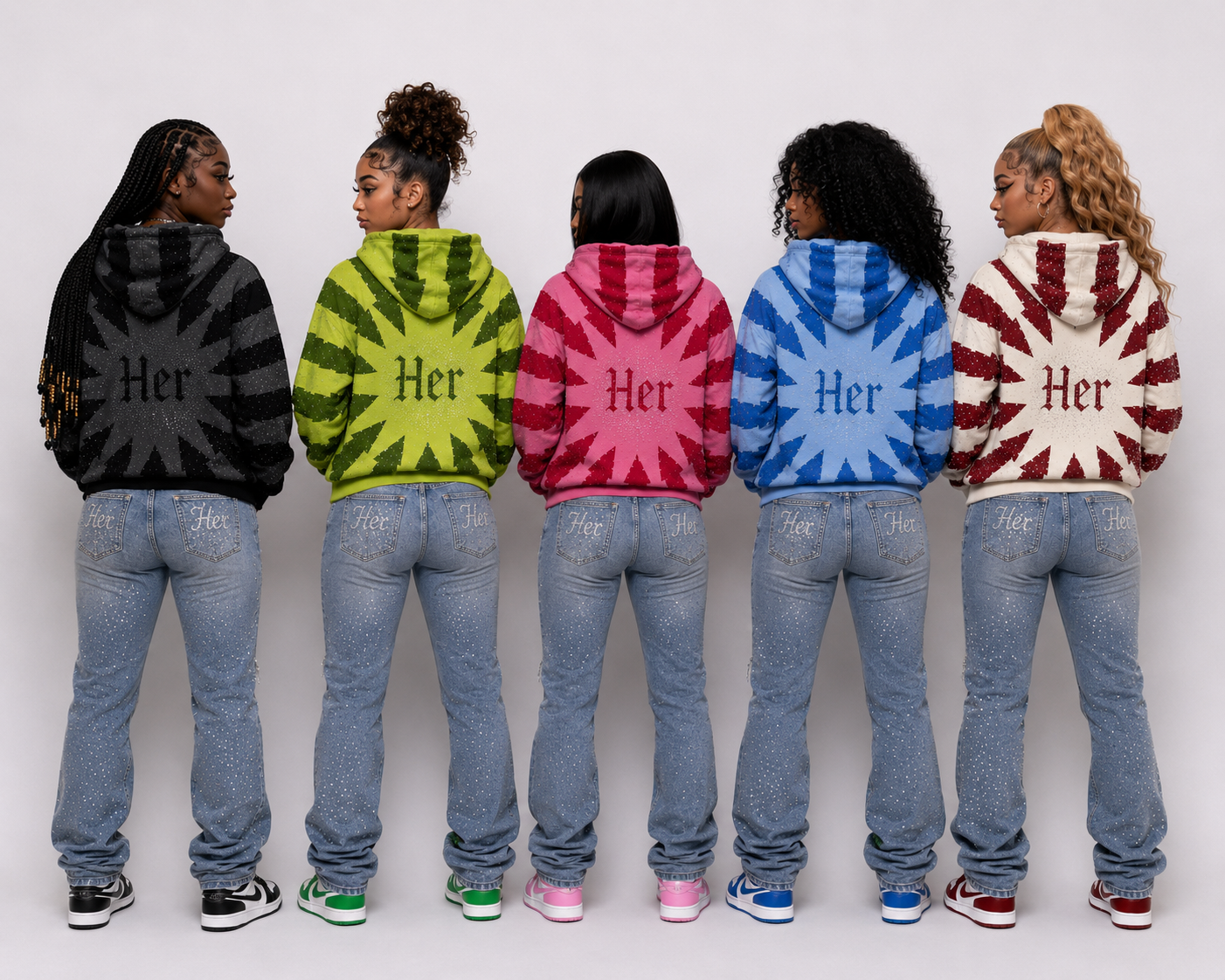 HER RHINESTONE ZIP-UP HOODIE