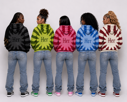 HER RHINESTONE ZIP-UP HOODIE